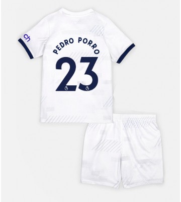 Tottenham Hotspur Pedro Porro #23 Koti Pelipaita Lasten 2023-24 Lyhyet Hihat (+ Lyhyet housut)